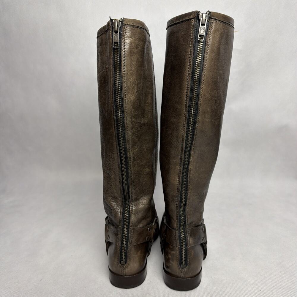 Frye Phillip Harness Tall Women's Leather Boots, Dark Brown, Size 7.5B - Picture 5 of 12